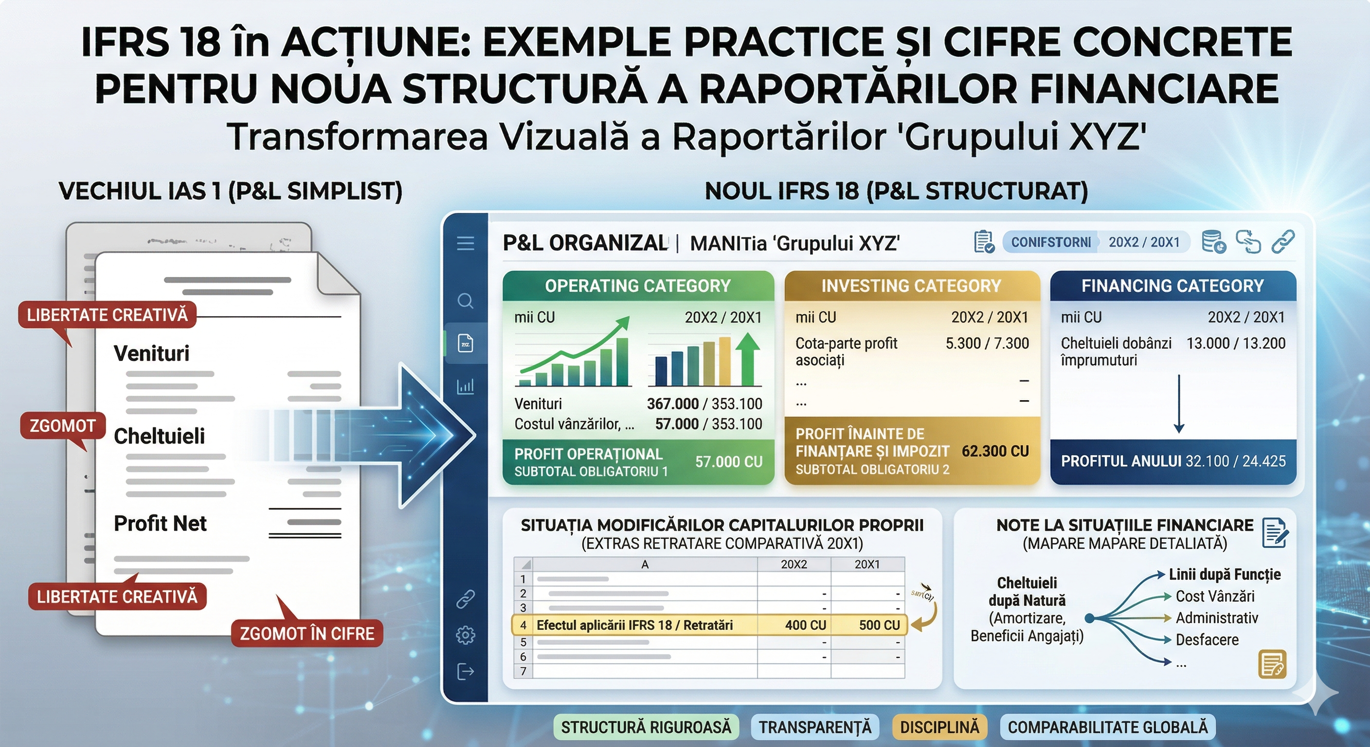 IFRS 18 în Acțiune: Exemple Practice și Cifre Concrete pentru Noua Structură a Raportărilor Financiare