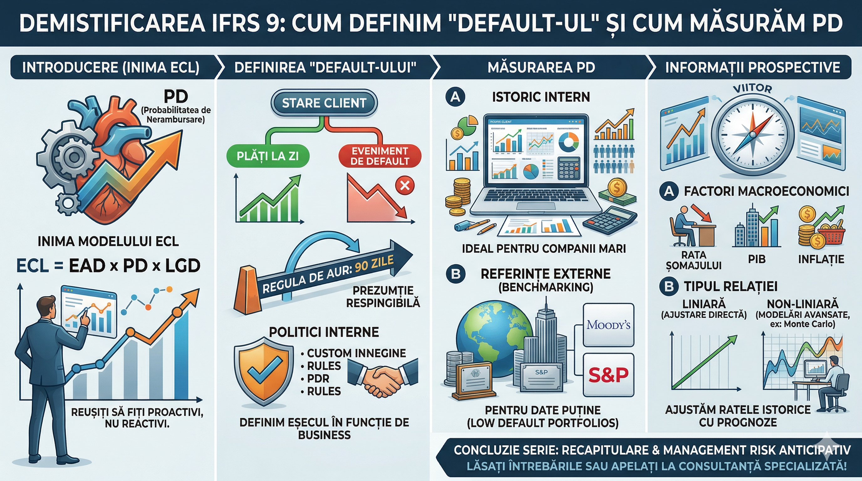 Demistificarea IFRS 9: Cum definim „Default-ul” și cum măsurăm Probabilitatea de Nerambursare (PD)