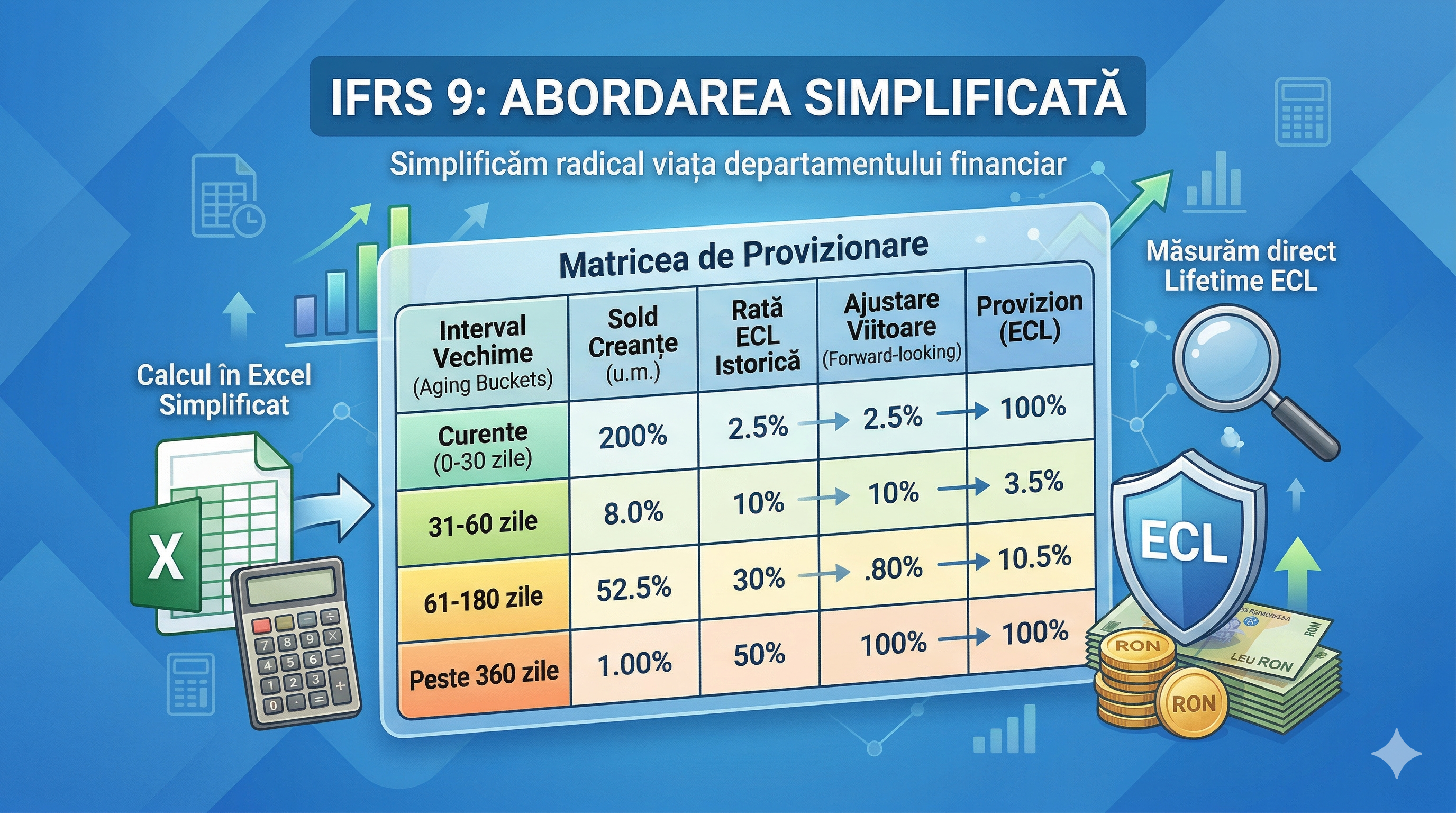 Ghid practic IFRS 9: Cum să construiești o Matrice de Provizionare pentru creanțele comerciale în 4 pași simpli